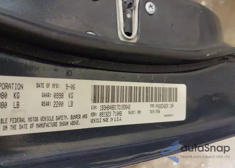 2007 Dodge Caliber Sxt z USA, uszkodzony, nr VIN 1B3HB48B17D192642